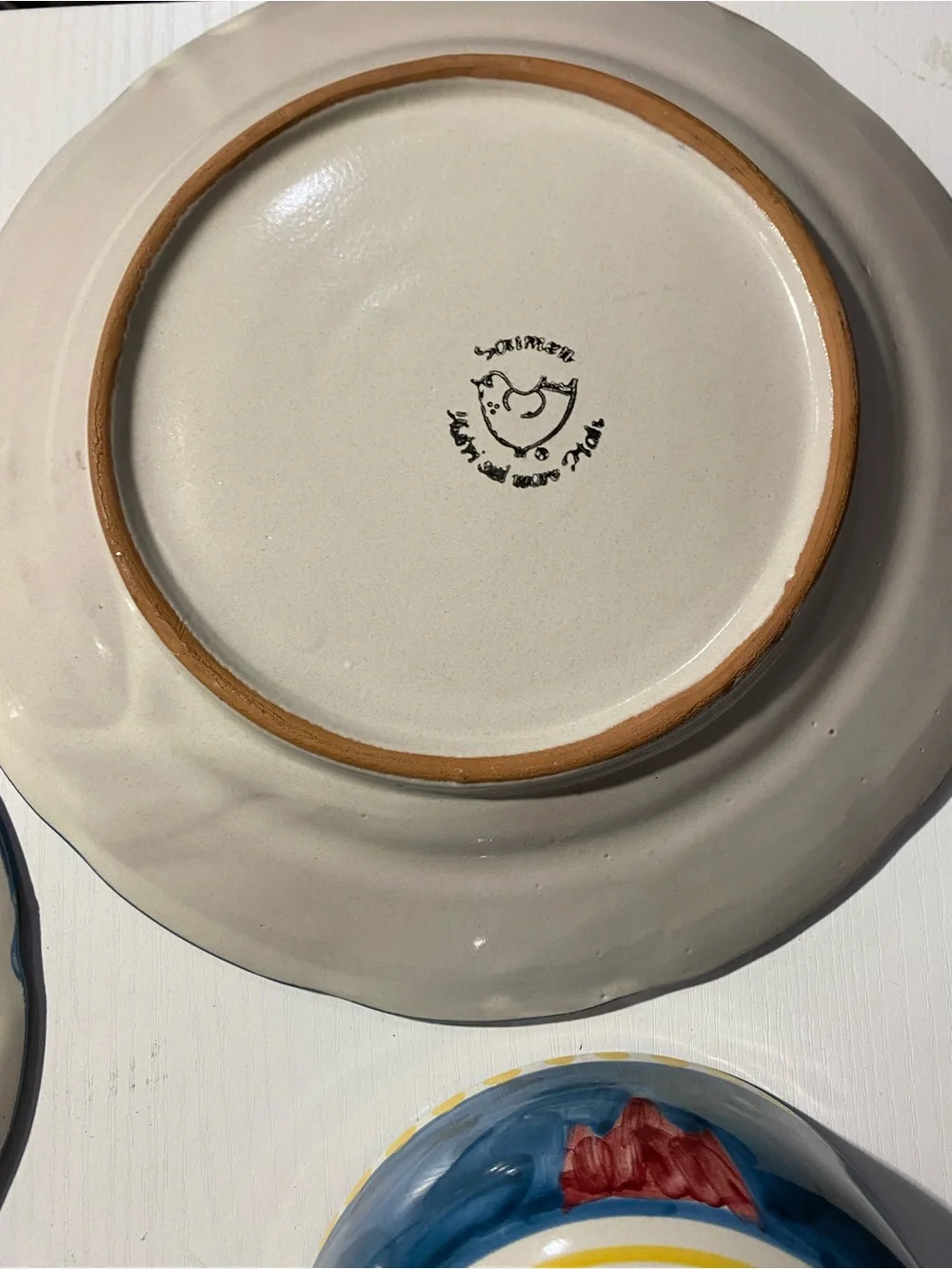 Solimene Vietri Italy Hand Painted Horse Ceramic Place Setting Plate Bowl 3pc⁠